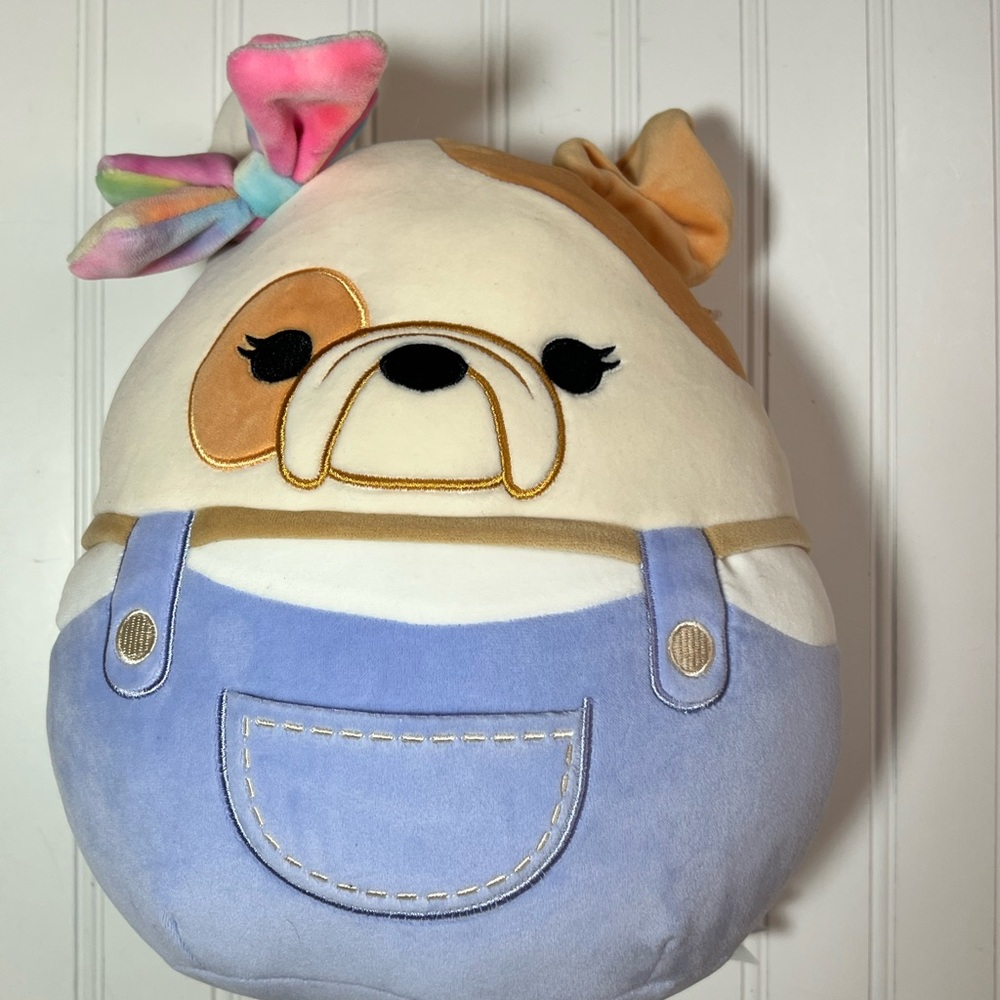 Squishmallows Plush Bulldog with Bow